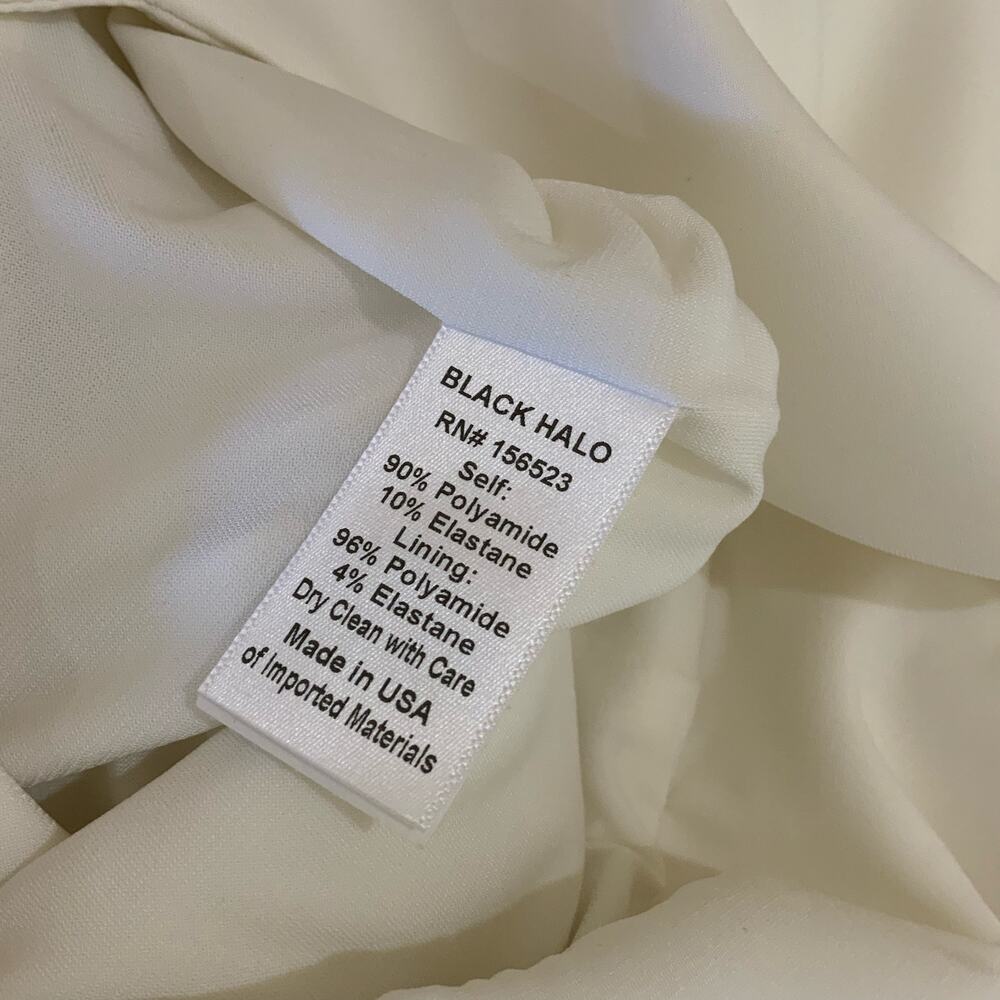 Black Halo Eve Anderson Mini Off Shoulder Cocktail Sheath Dress White Women's 2 - Picture 6 of 7